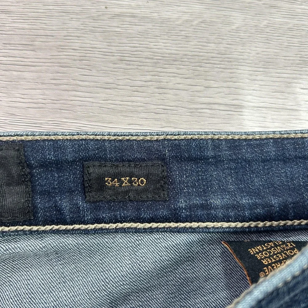 Outpost Makers Slim Straight Jeans Mens 34x30 Blue Stretch Denim Medium Wash